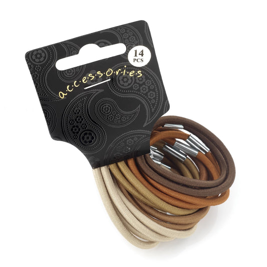 Brown Tone Hair Elastic Bobbles Hair Bands School Work