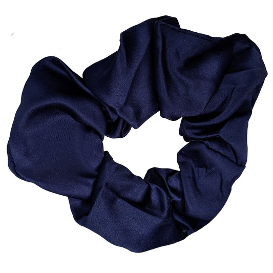 Navy Blue Satin Style Hair Scrunchie Hair Bobble Hair Elastic Band Work Gym