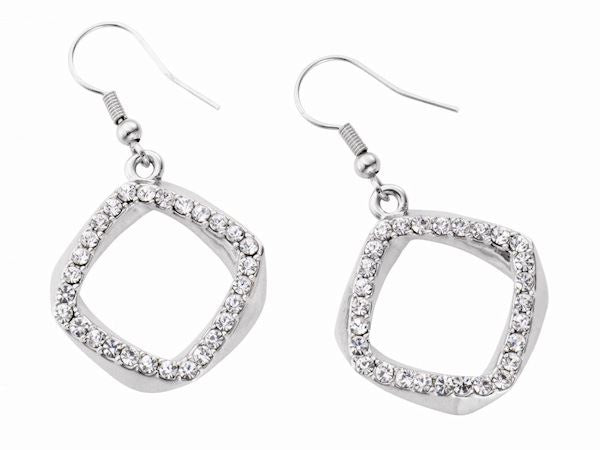 Crystal Cubic Earrings Womens Ladies Girls