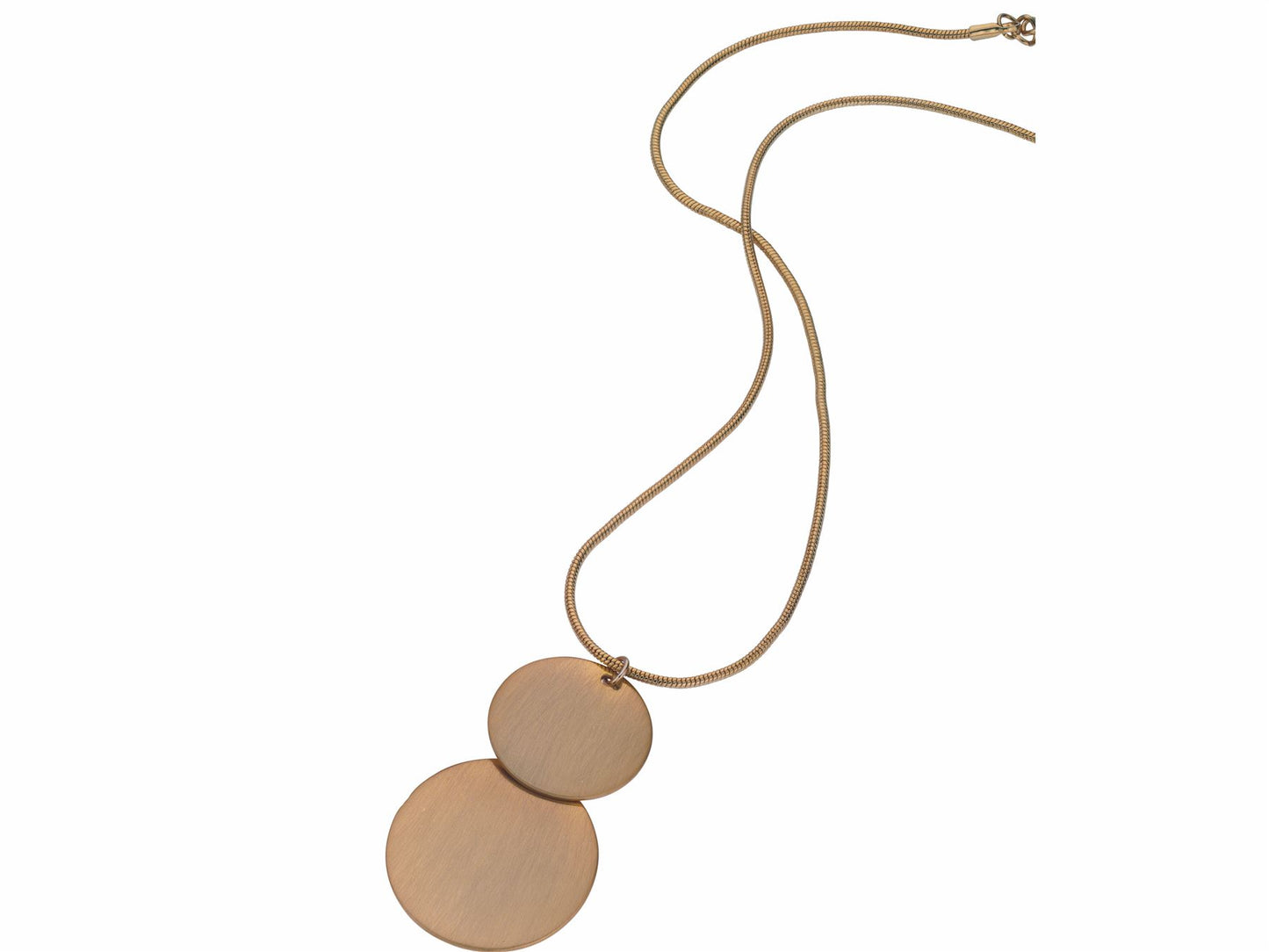 Brushed Disc Pendant Necklace Jewellery Ladies Women