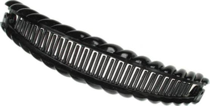 18.5cm Black Barley Twist Banana Hair Clip Comb Clamp Grip Slide