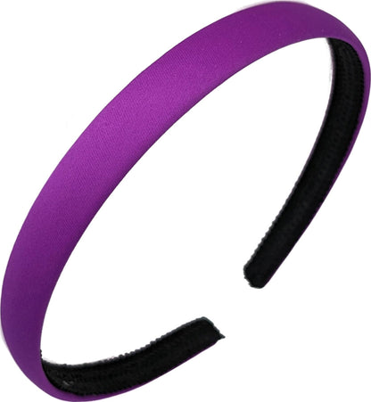 1.5cm Purple Matte Fabric Curved Plastic Alice Hair Band Headband No Teeth