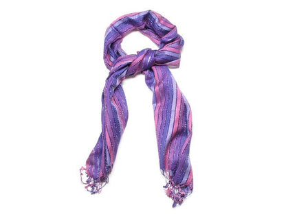 Purple Naomi Ladder Striped Fashion Scarf