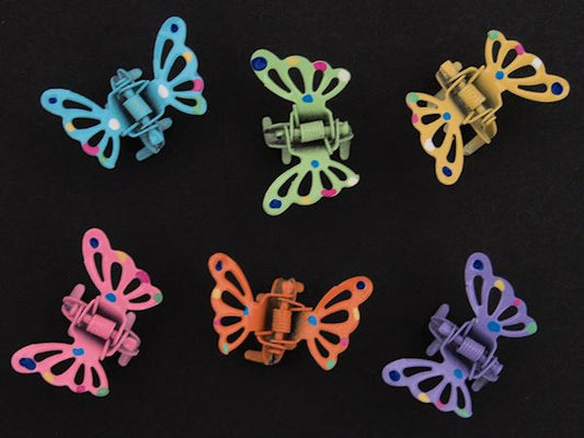 Pack of 6 Small Mini Tiny Metal Butterfly Hair Claws Clips Clamps Jaw Clips