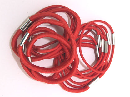 18 Red Thick And Thin Hair Elastics Hair Bands Bobbles School Colours