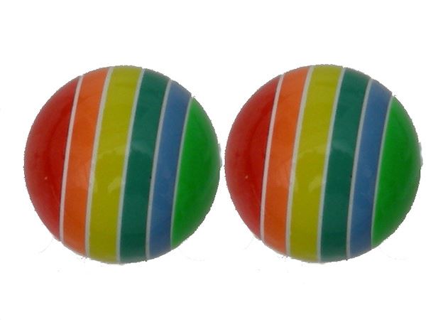 Rainbow Striped Ball Stud Earrings Ladies Women Jewellery