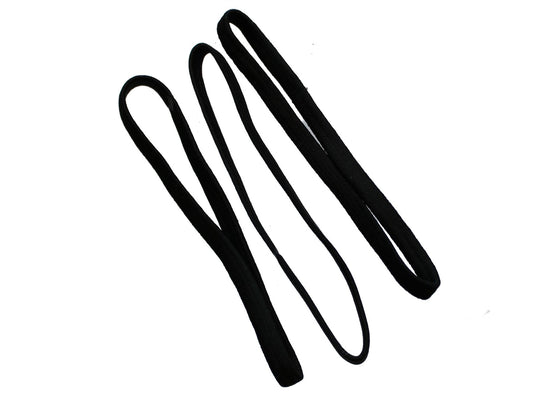 Black Snag Free Endless Flat Headband Hair Elastic Band Gym Sport Football