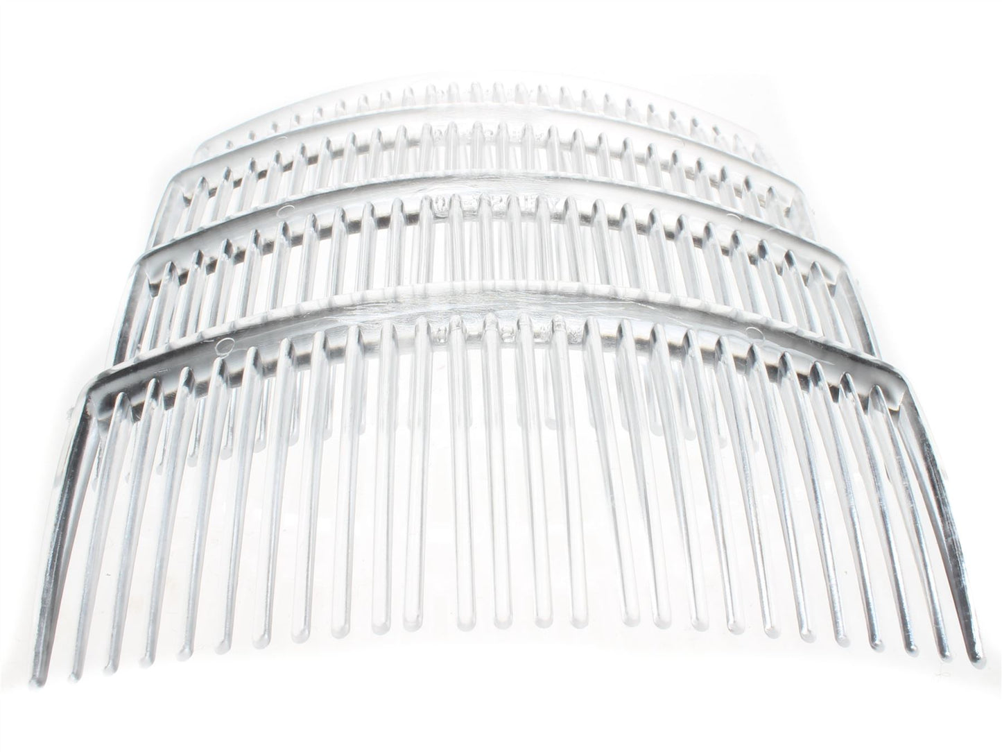 8 Pack 9cm Clear Plain Side Hair Combs Slides Grips