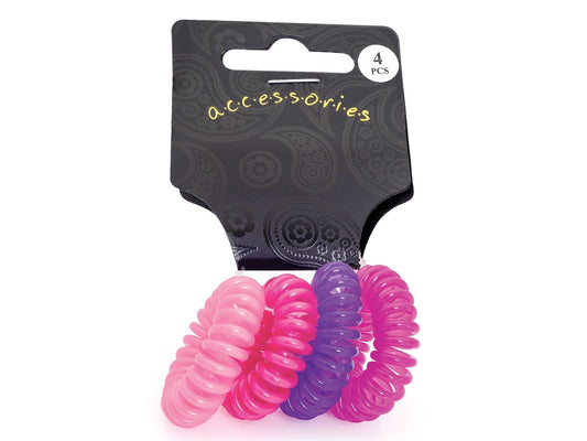 Mini Small Pink Telephone Cord Coil Elastic Scrunchie Hair Bobbles Ponytail