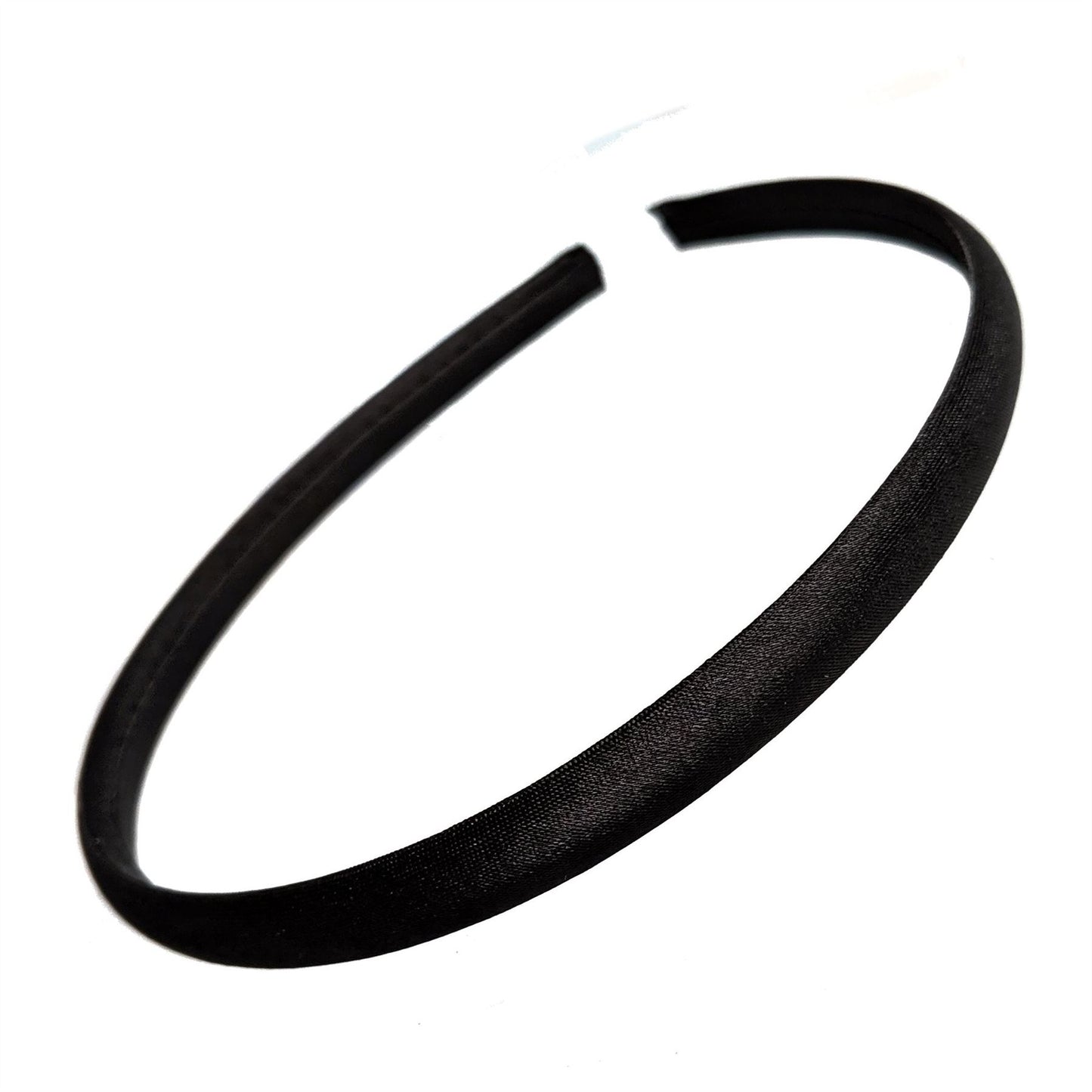 Girls 1cm Black Satin Plastic Alice Band Hair Band School Headband No Teeth