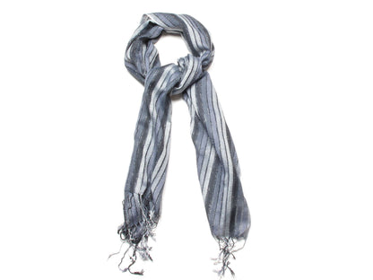 Grey Naomi Ladder Striped Fashion Scarf