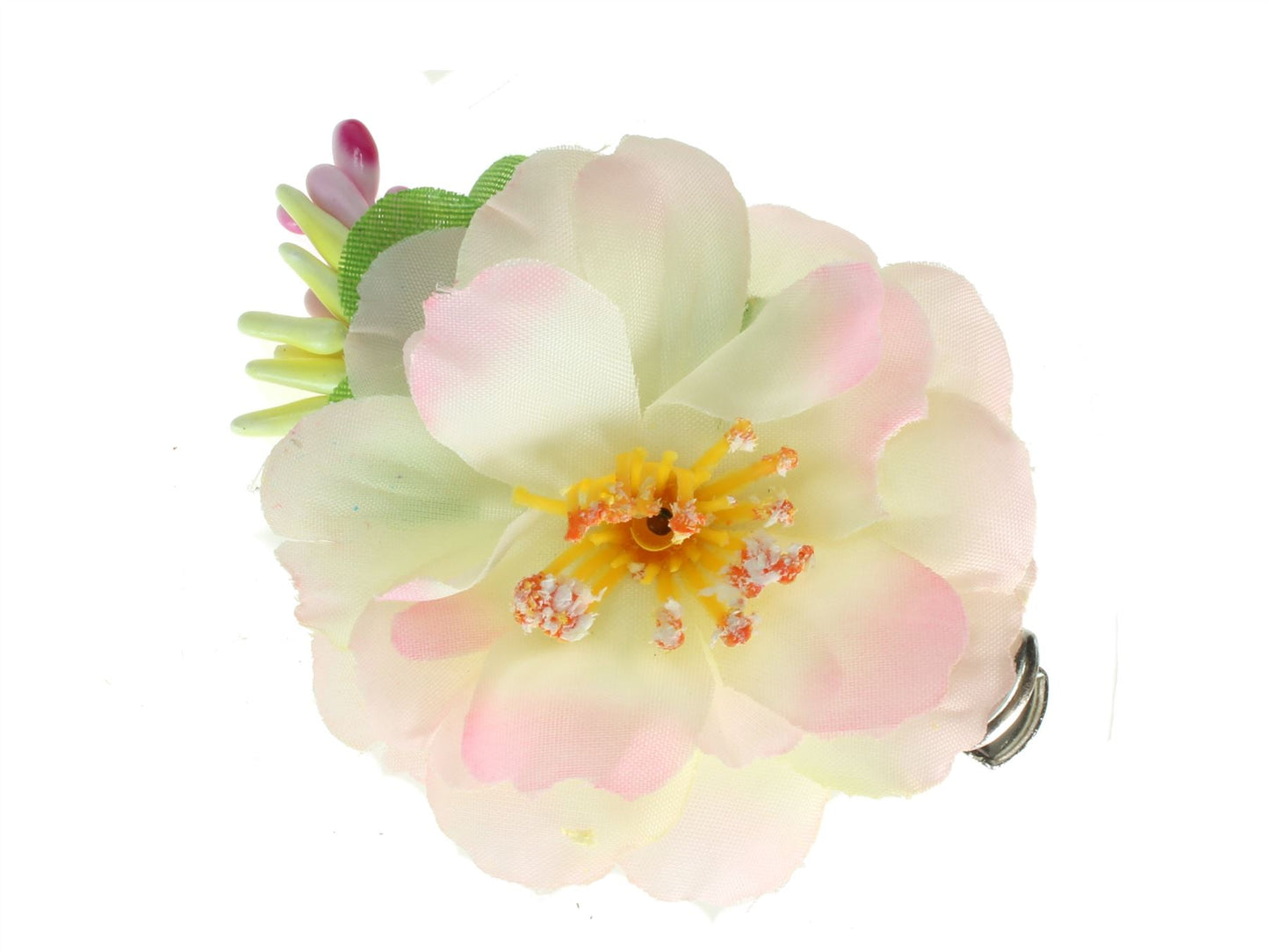 Cream Pink Wild Rose Beak Hair Clip