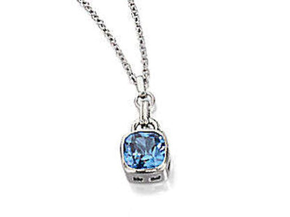 Fiorelli Blue CZ Square Necklace Fashion Jewellery Ladies Women