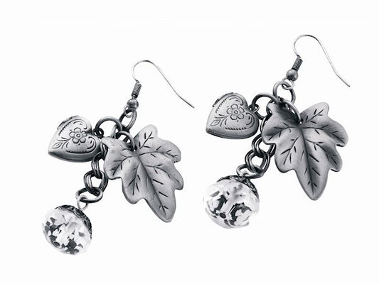 Ladies Vintage Heart Charm Dangle Earrings Womens Ladies Girls