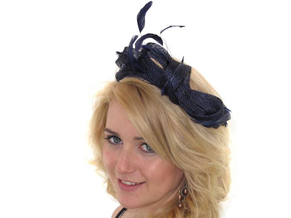 Navy Looped Fascinator Band