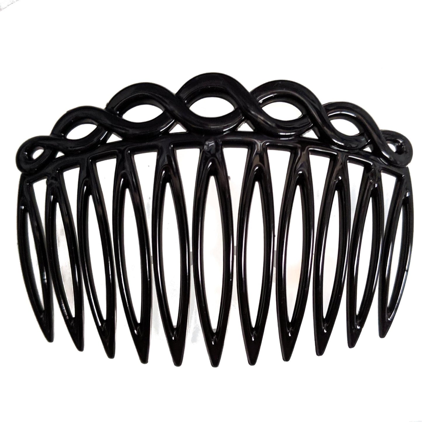 Black Looped Side Hair Combs Slides Clips