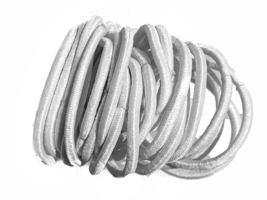 Small White Snag-Free Thin Hair Elastics Hair Bands Hair Bobbles