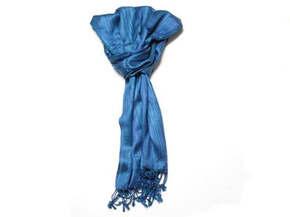 Blue Zoe Striped Fashion Scarf