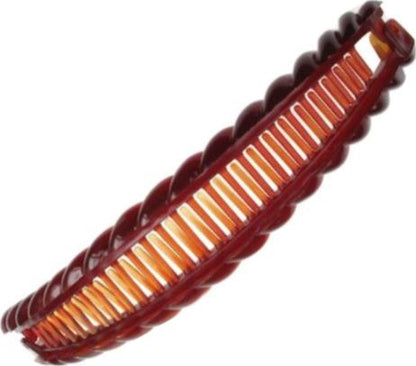 18.5cm Tort Brown Barley Twist Banana Hair Clip Comb Clamp Grip Slide