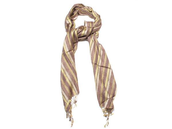 Brown Naomi Ladder Striped Fashion Scarf