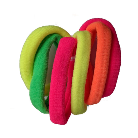 Neon Jersey Endless Snag Free Hair Bobbles Hair Elastics Hair Bands Ponios