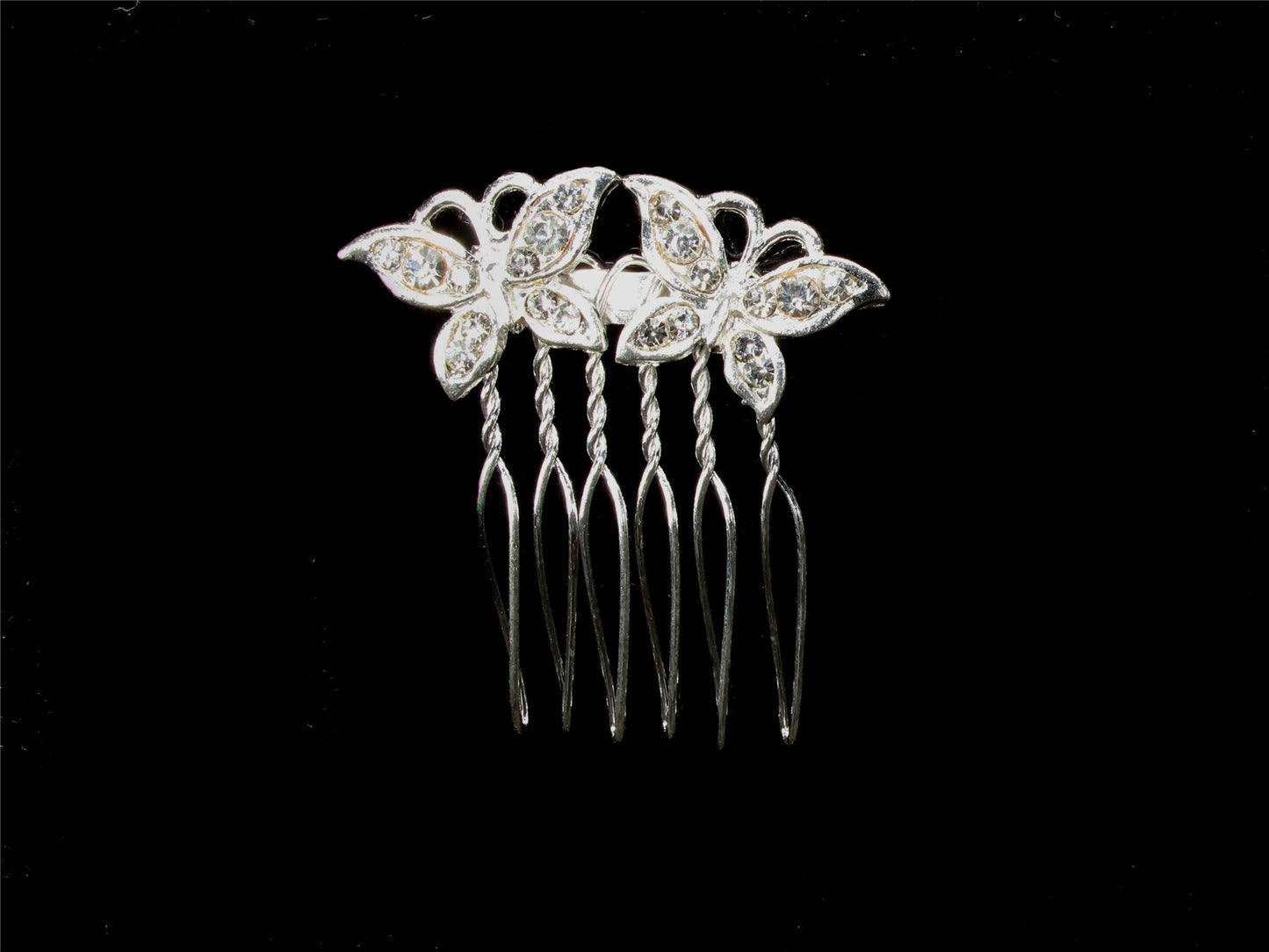 Crystal Butterflies Hair Comb Slide Grip