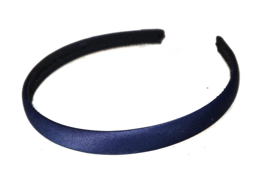 1.5cm Navy Matte Fabric Curved Plastic Alice Hair Band Headband No Teeth