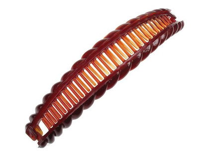 18.5cm Tort Brown Barley Twist Banana Hair Clip Comb Clamp Grip Slide