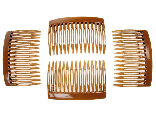 4 Pack 7cm Tort Brown Side Hair Combs Slides Clips