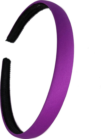 1.5cm Purple Matte Fabric Curved Plastic Alice Hair Band Headband No Teeth