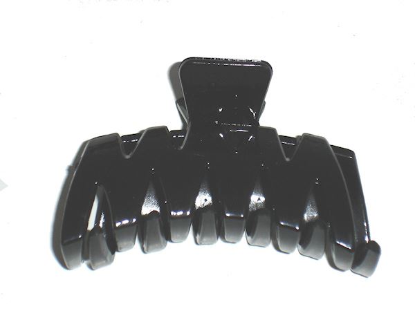 Ladies Girls 8cm Black Zig Zag Plastic Hair Claw Clip Clamp Jaw Clip