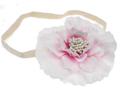 Girls Ladies Pretty White Flower Stretchy Elastic Headband Hair Band