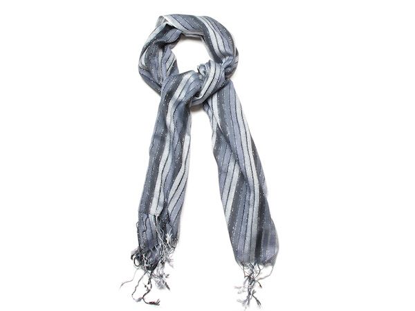 Grey Naomi Ladder Striped Fashion Scarf