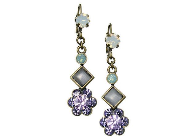 Ladies Tanzanite Crystal Dangle Earrings Womens Ladies Girls