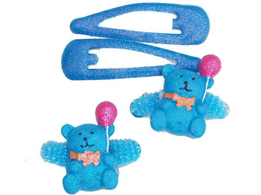 Blue Glitter Teddy Hair Set