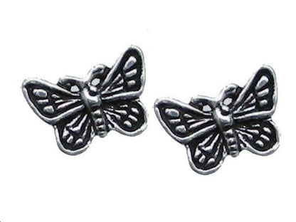 Oxidised Butterfly Stud Earrings Ladies Women Jewellery