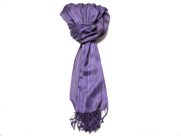 Purple Zoe Striped Fashion Scarf