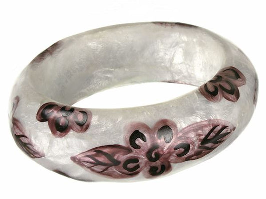 Pink Flower  Bangle Bracelet Womens Ladies Girls