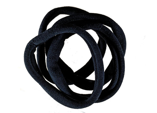 Extra Large Black Jersey Endless Snag Free Hair Bobbles Elastics