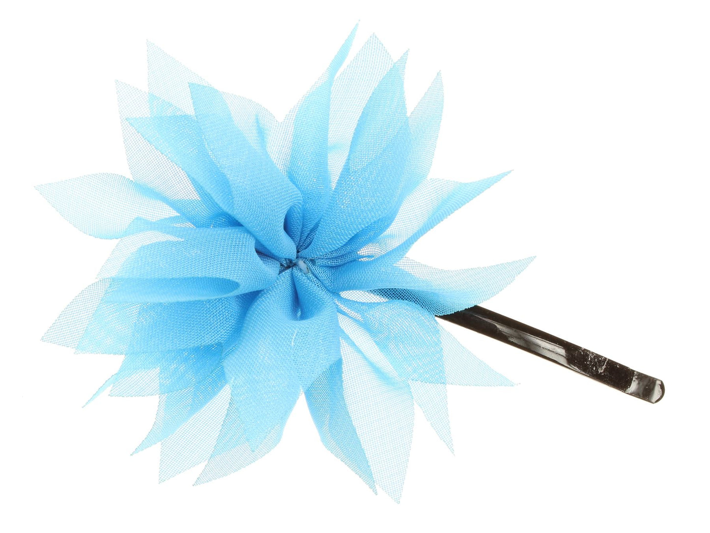 Sky Blue Organza Flower Hair Slide Hair Clip Grips Hair Accessory