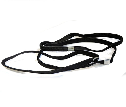 Long Plain Black Headband Hair Elastics With Metal Hairbands Gym Sport