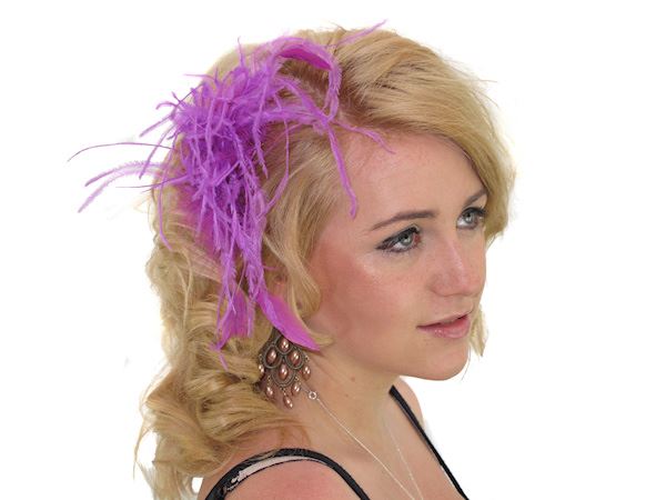 Purple Neon Floaty Feather Fascinator