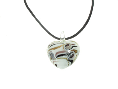 Brown Swirl Heart Pendant Necklace Jewellery Ladies Women