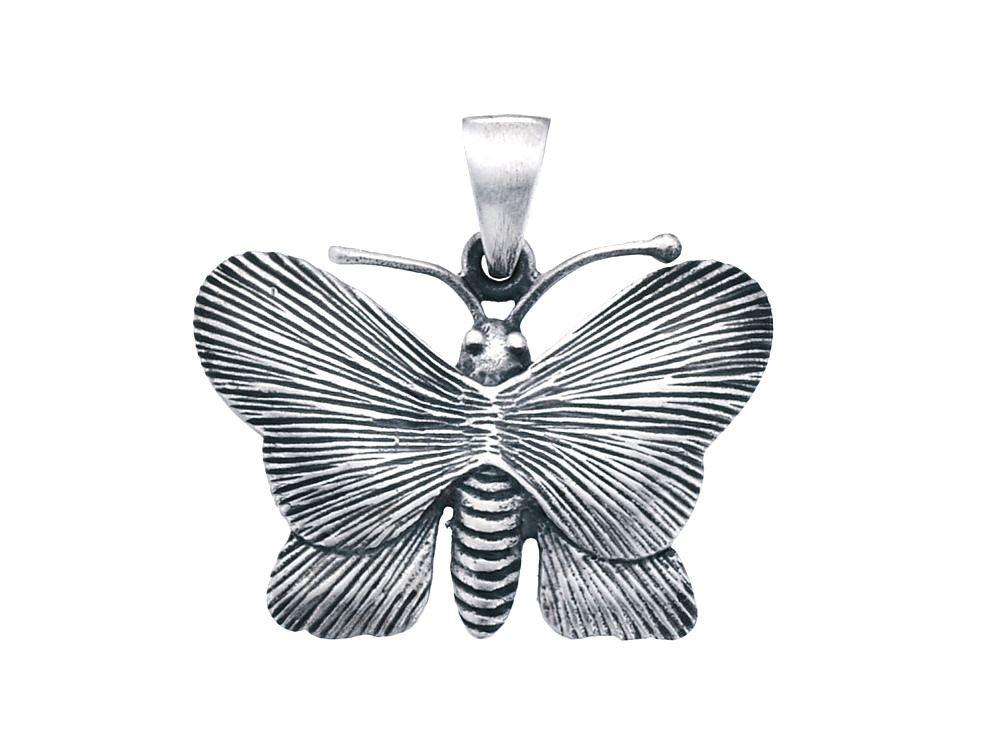 Textured Butterfly Pendant Necklace Jewellery Ladies Women