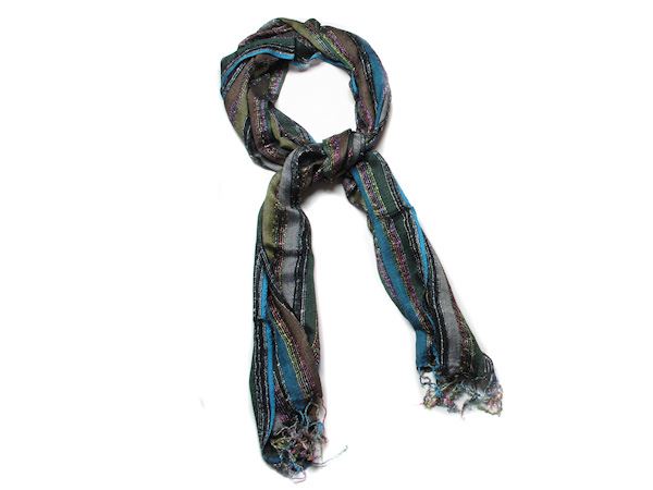 Green Colette Striped Fashion Scarf