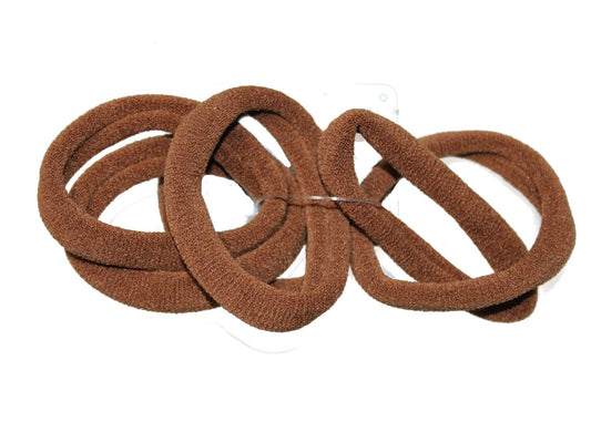 Mid Brown Jersey Endless Snag Free Hair Bobbles Hair Elastics Hair Bands