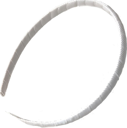 Girls Plain White Ribbon Plastic Hair Band Headband Bridal Wedding Crafting