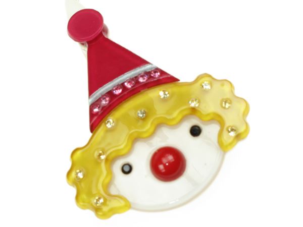 Cute Yellow Pink Clown Crystal Hair Clip Grip Slide Girls Womens