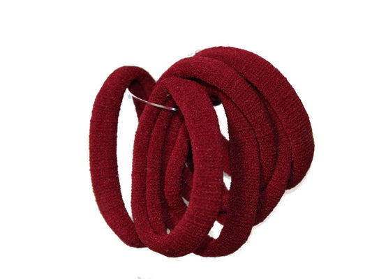 Burgundy Jersey Endless Snag Free Hair Bobbles Hair Elastics Hair Bands