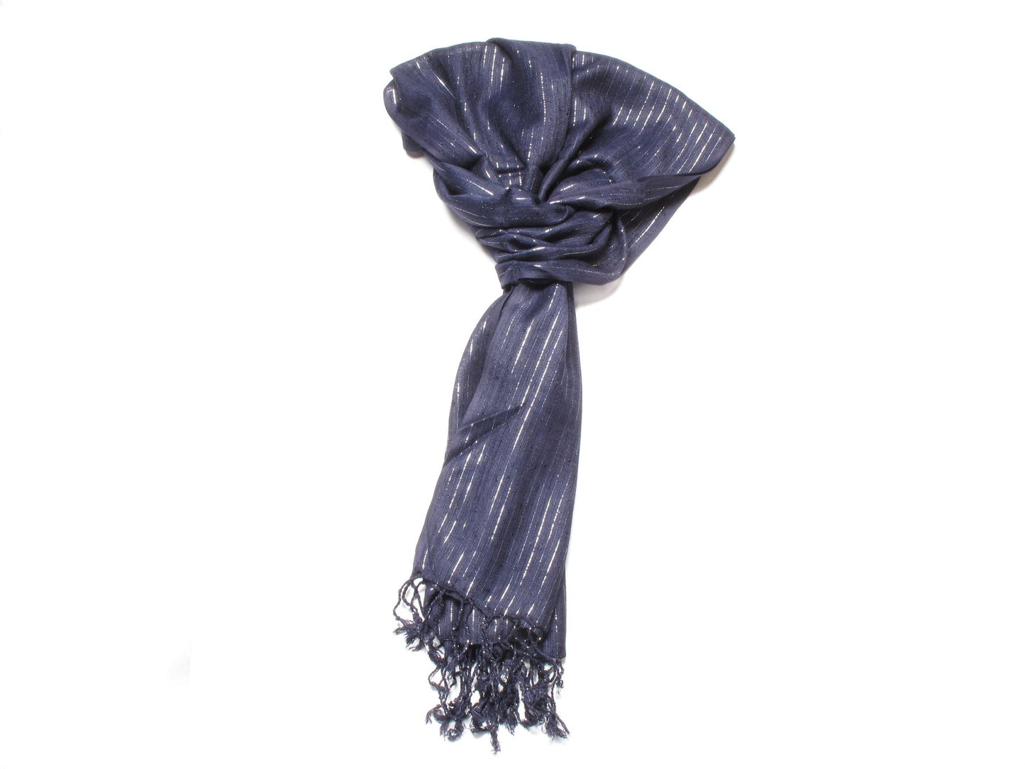 Dark Navy Jennifer Striped Fashion Scarf